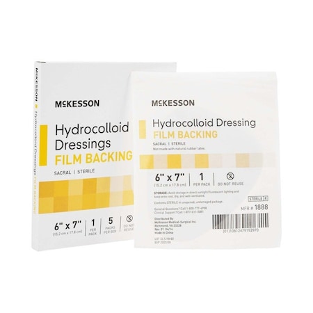 Mckesson Hydrocolloid Dressing, 6 x 7 Inch Sacral, 80PK 1888